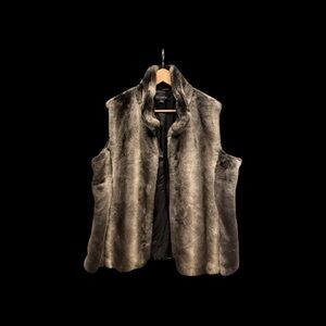 Via Spiga Tan Faux Fur Vest